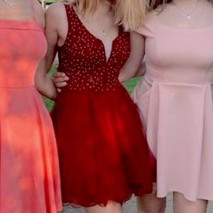 Red Maroon Homecoming Hoco Formal Prom Dress